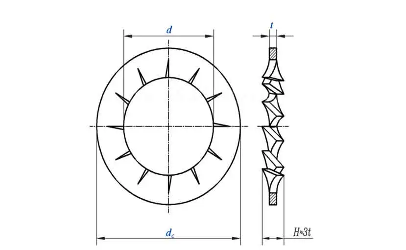 Internal Serrated Lock Washers Type J DIN 6798