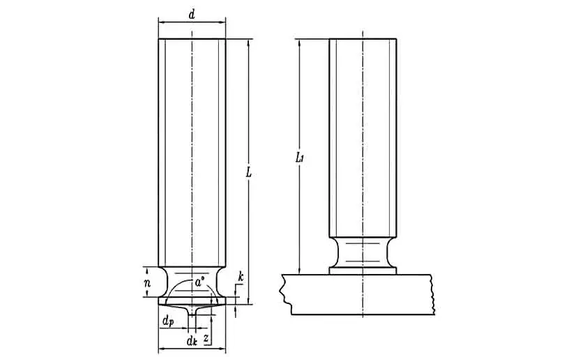 Single point welding screws DIN 32501