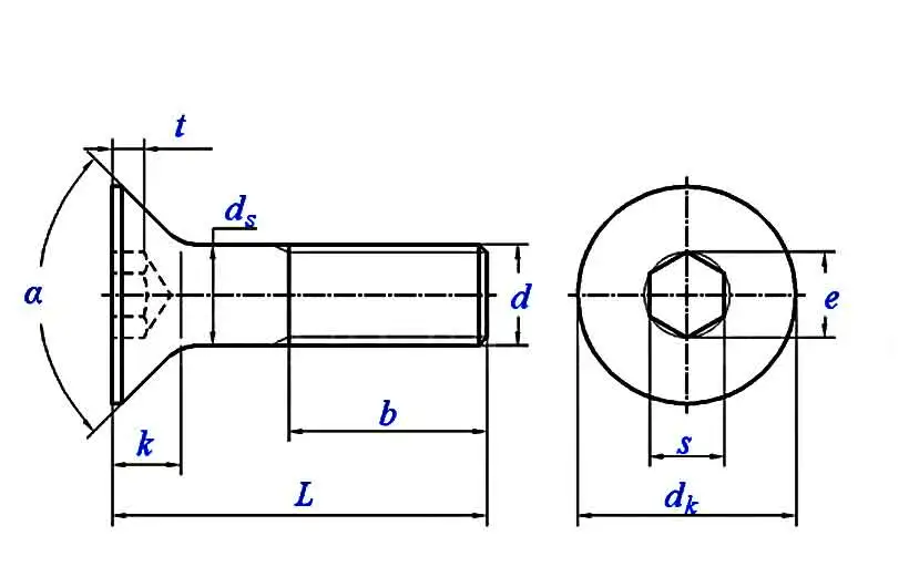 Hexagon Socket Head Countersunk Head Screws DIN 7991