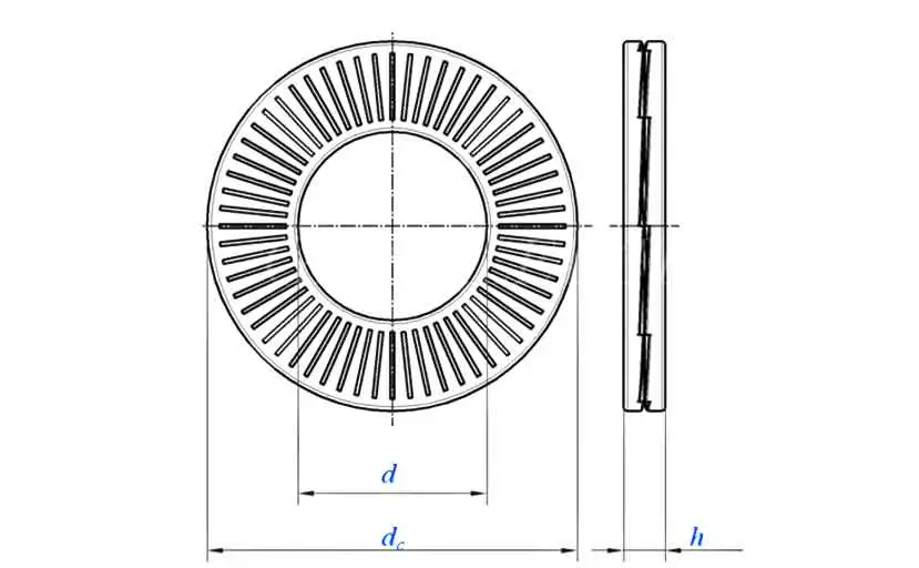 Double Stack Self-Locking Washers (Carbon Steel/Stainless Steel) DIN 25201