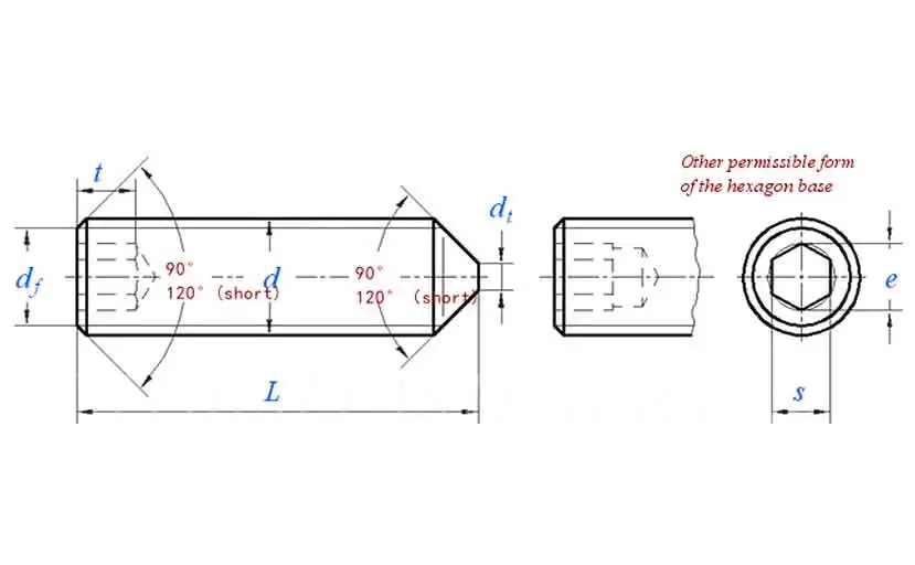 Hexagon Socket Set Screws With Cone Point DIN914