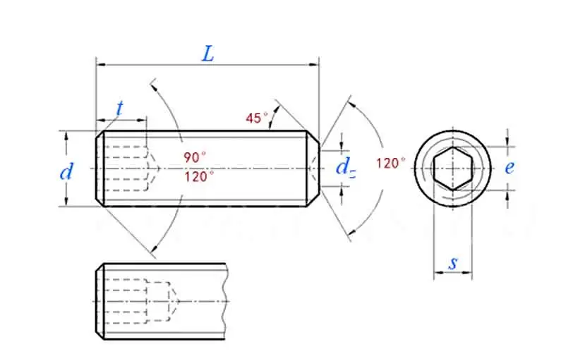 Hexagon Socket Set Screws With Cup Point DIN916